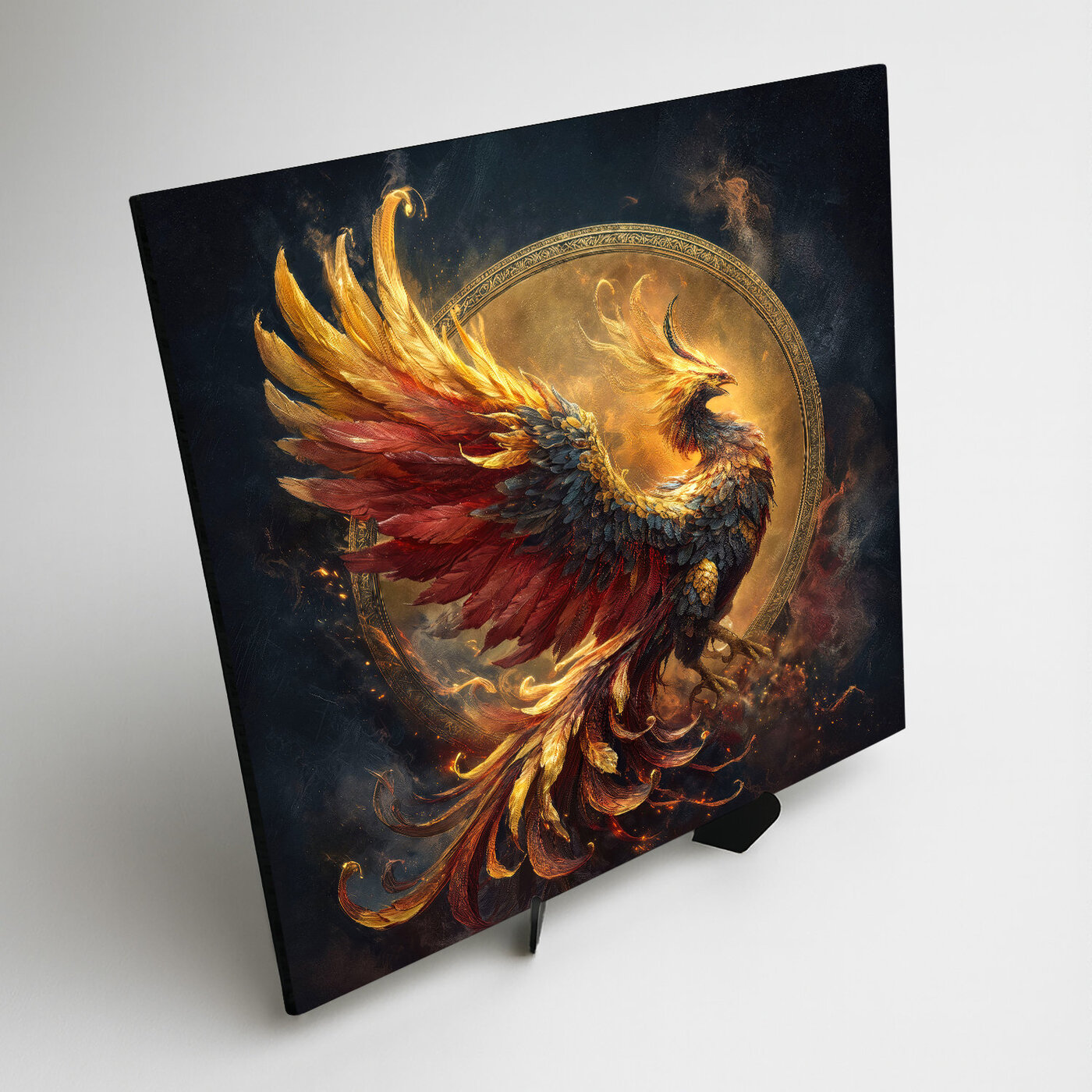 Wooden painting Phoenix - Birth of fire