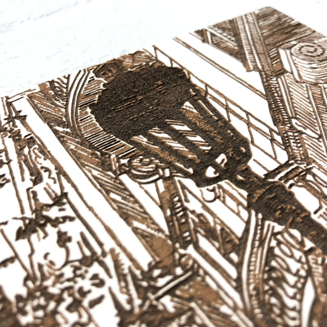 Woman in the City - Engraved Picture