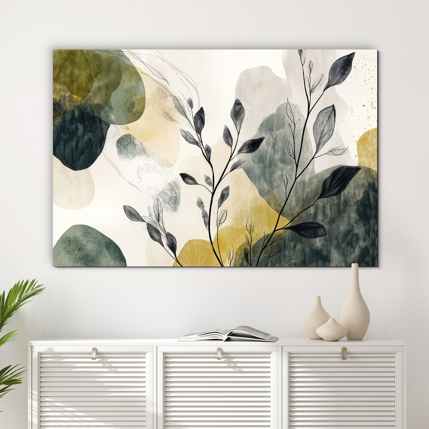 Abstract painting - Leaves in the fog