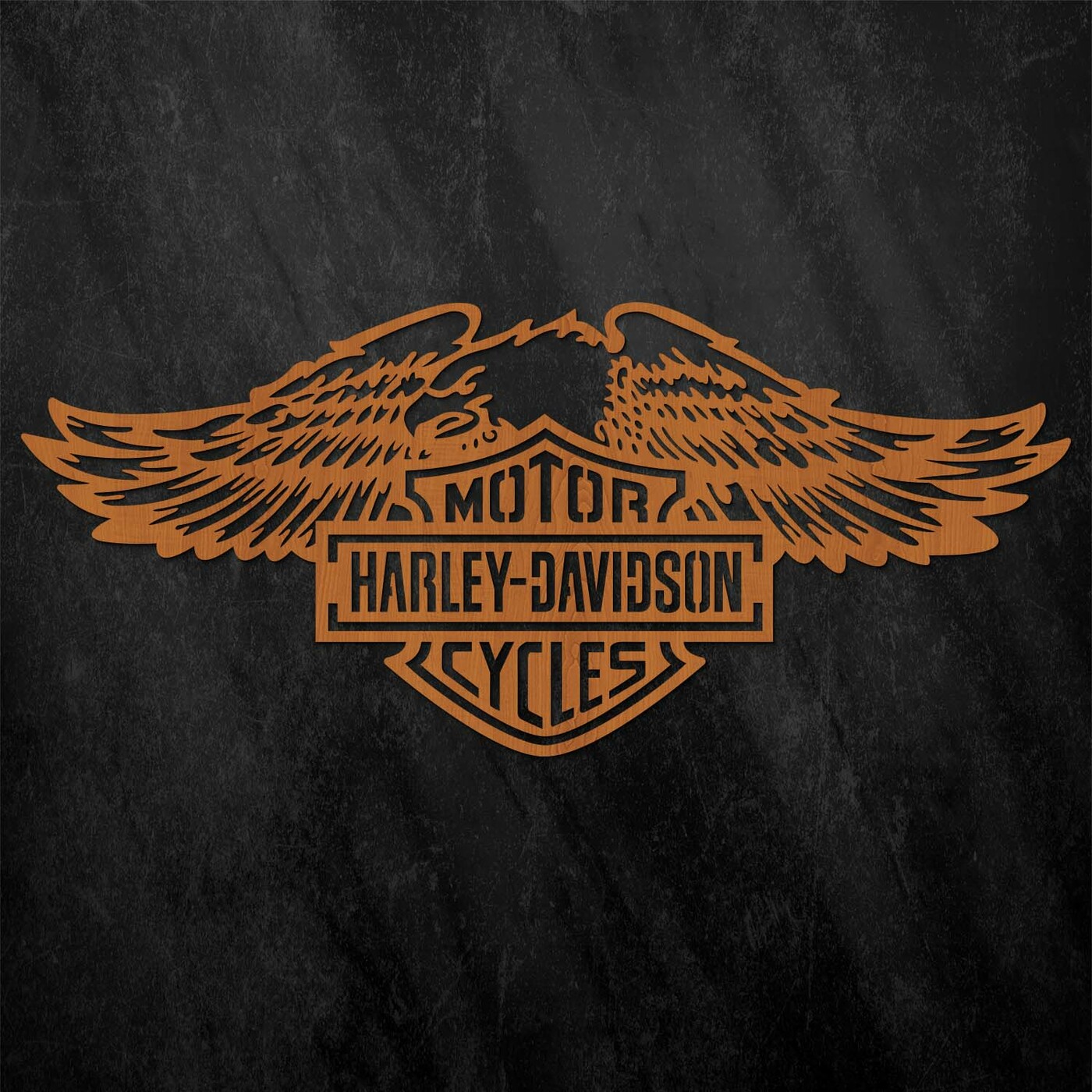 Wooden Picture - Harley Davidson Logo | Cherry