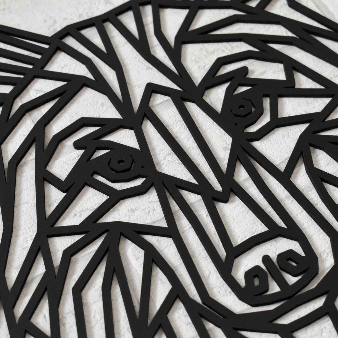 Obraz z dreva - Polygonálny vlk | Čierna