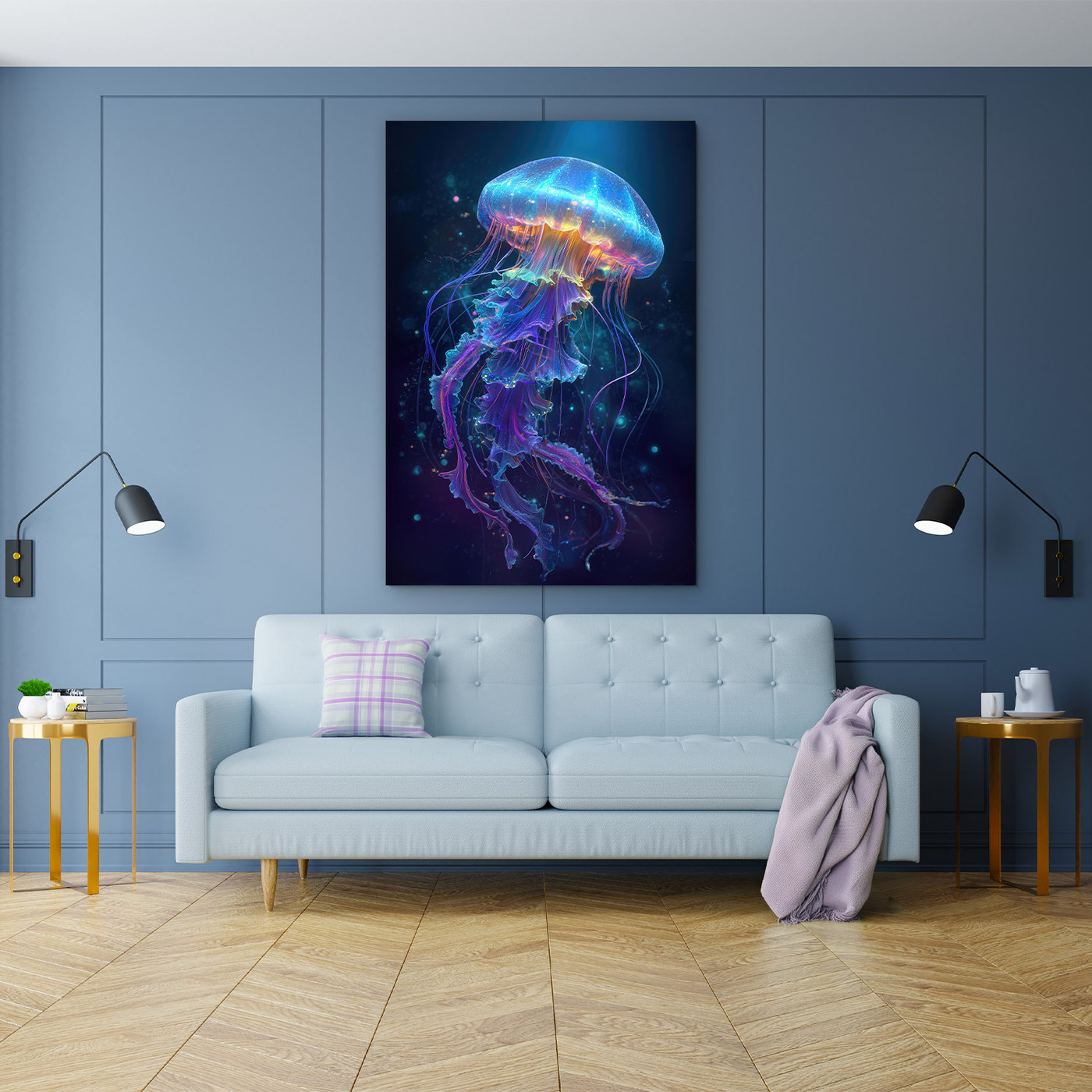 Drevený farebný obraz - Medúza