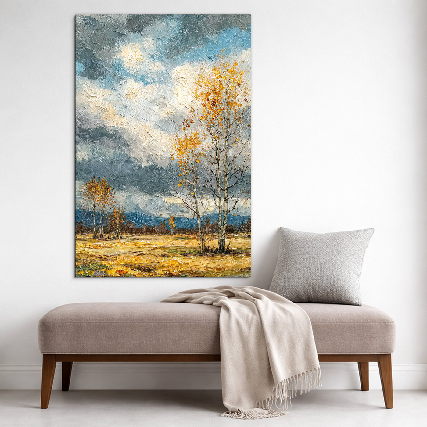 Painted picture on wood - Birches (UV printing)