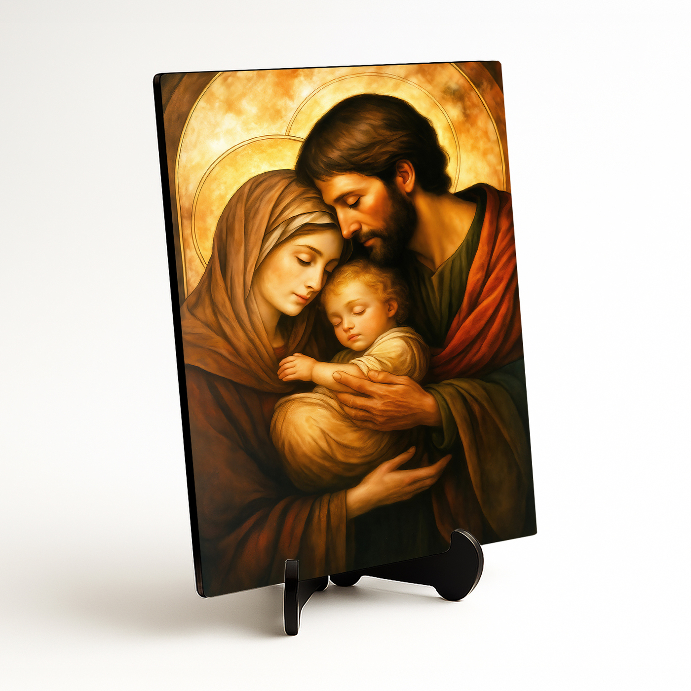 Colorful wooden picture - Holy Family