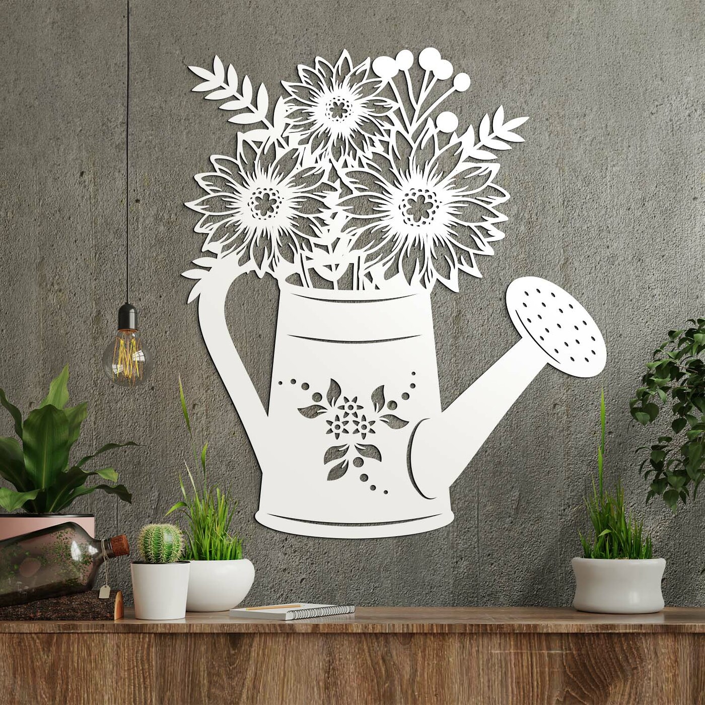 Spring Decoration - Vase Full of Flowers | White
