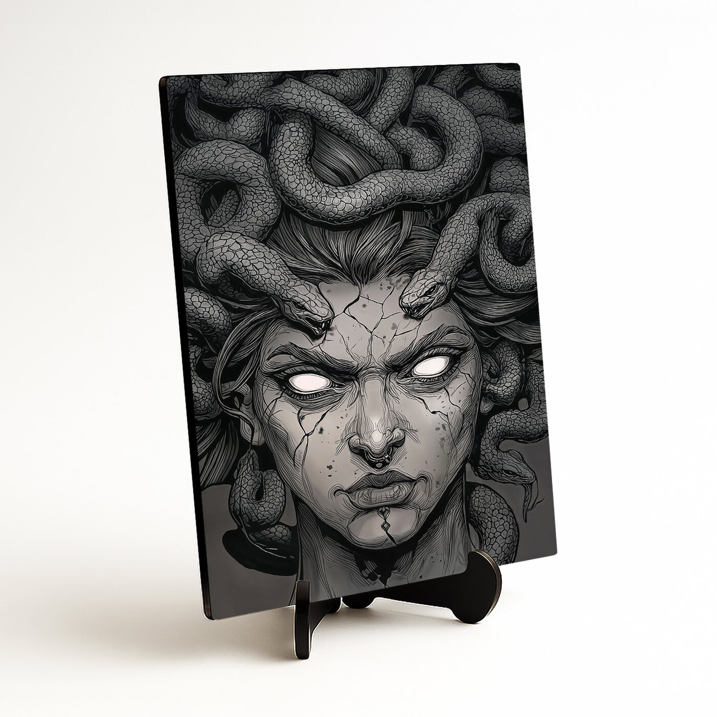 Imagine mitologic din lemn - Medusa