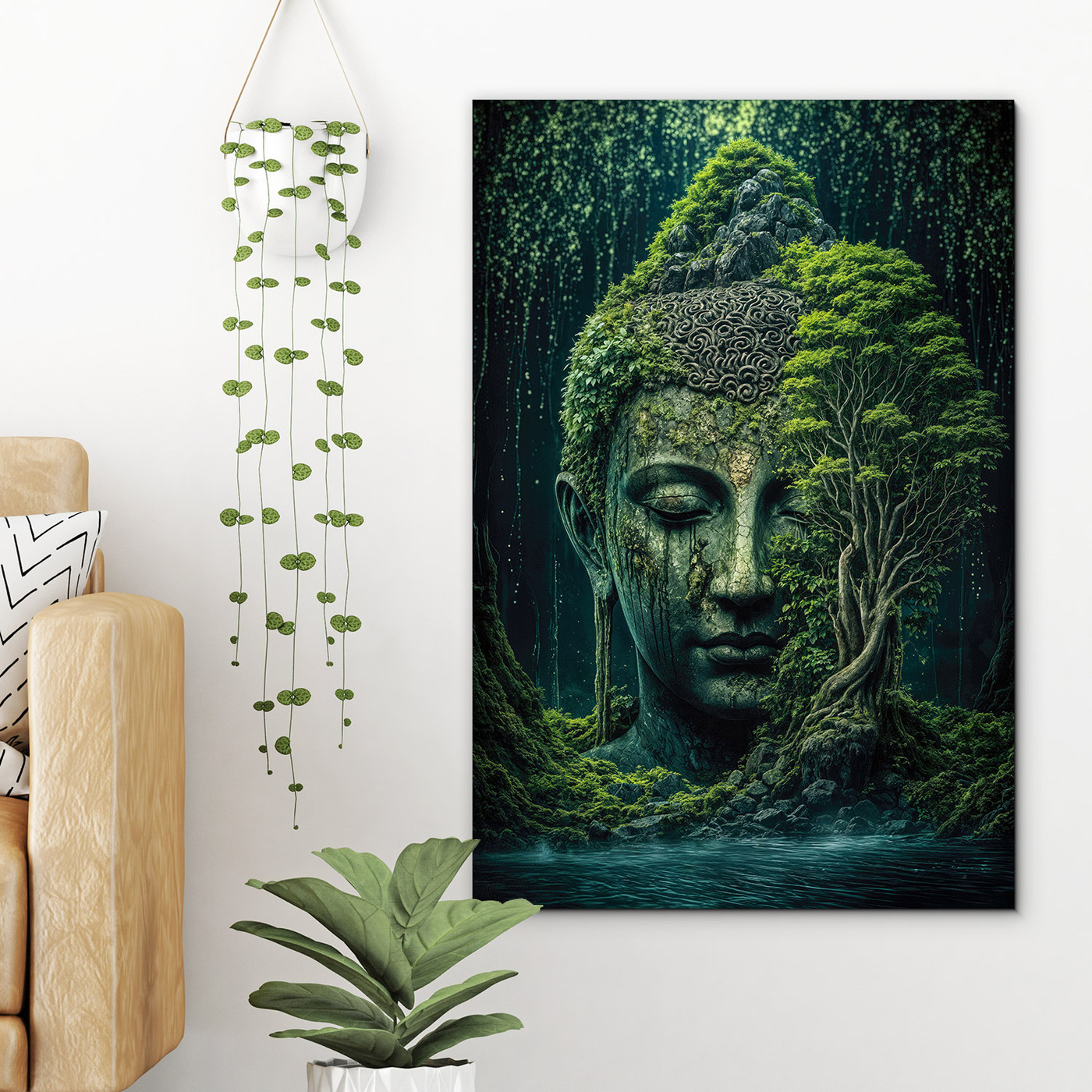 Dřevěný obraz Buddhy - Zrozený z lesa