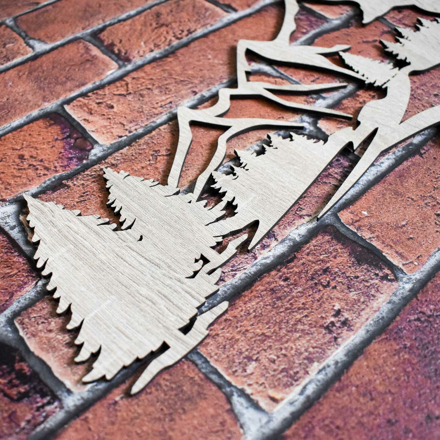 Drevený obraz na stenu - Hory a les | Dub Sonoma