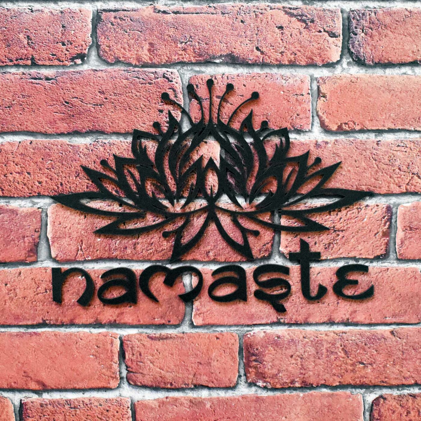 Wooden Sticker - Namaste Symbol | Black