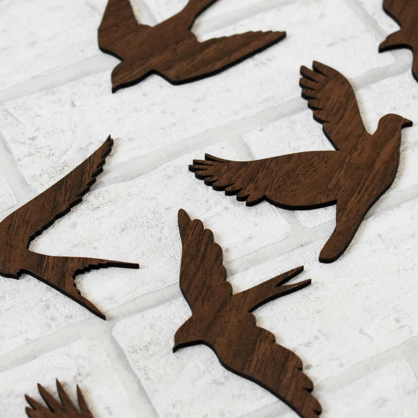 Madár dekorációk - 6 db falmatrica | Dió