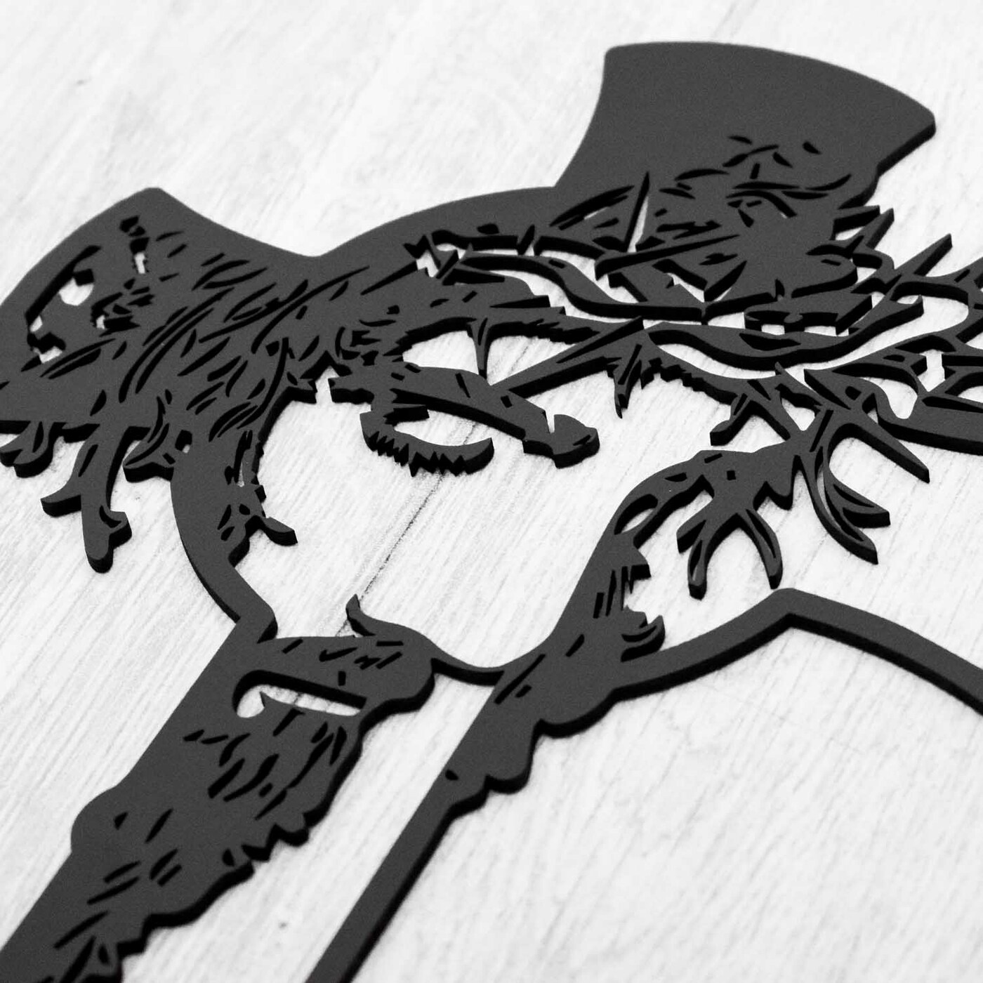 Wooden Cross on the Wall with Jesus | Black