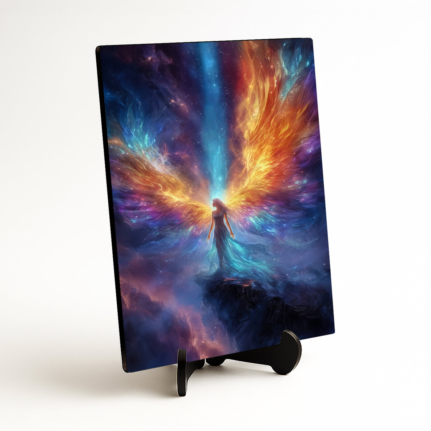 Drevený obraz anjela - Nebeský ochranca