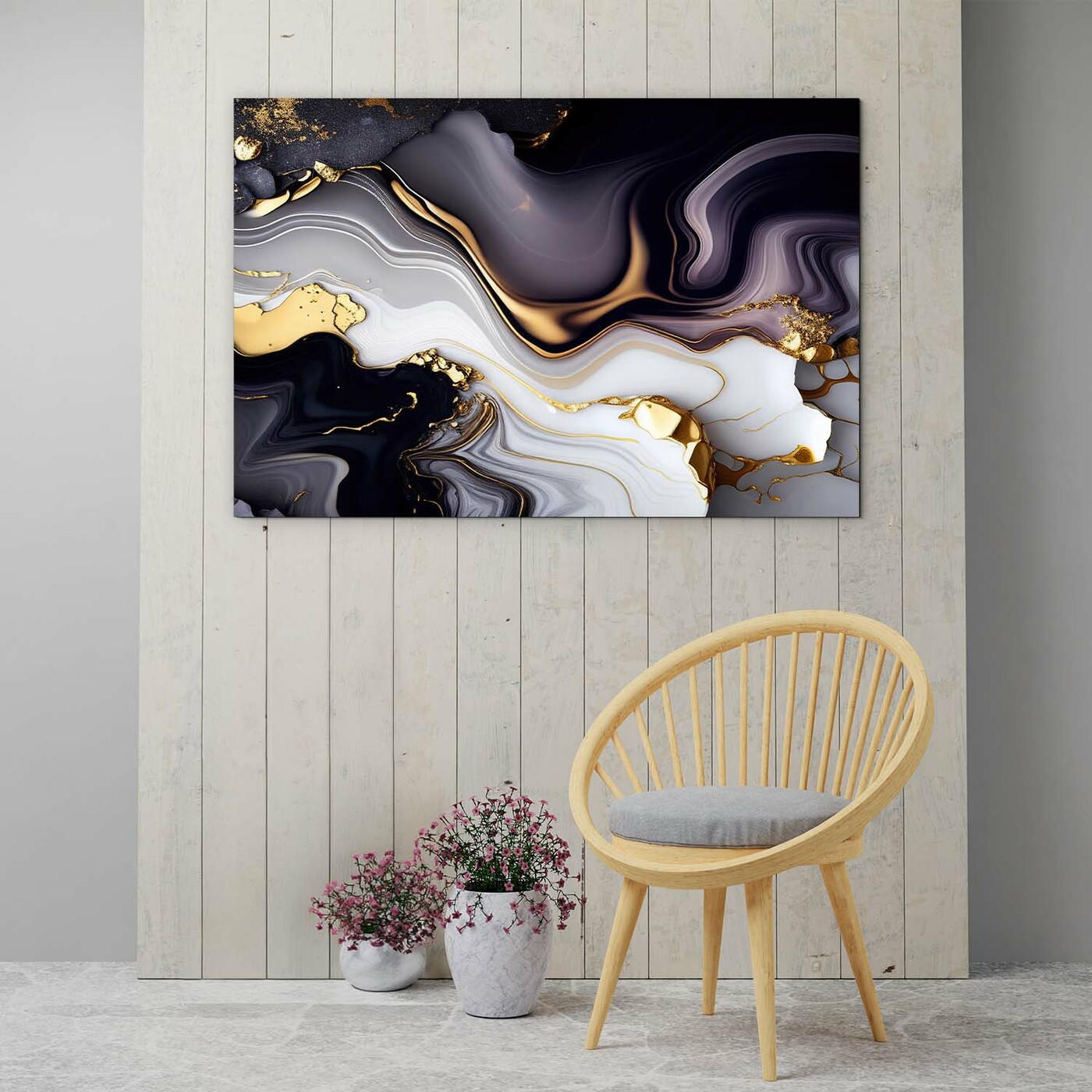 Wooden Colorful Wall Art - Marble