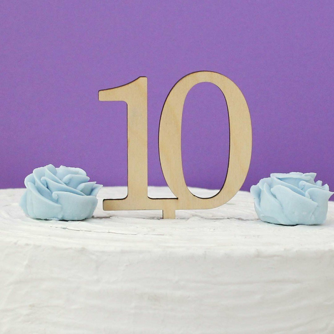 Drevené číslo - zápich na tortu 10  | Javor