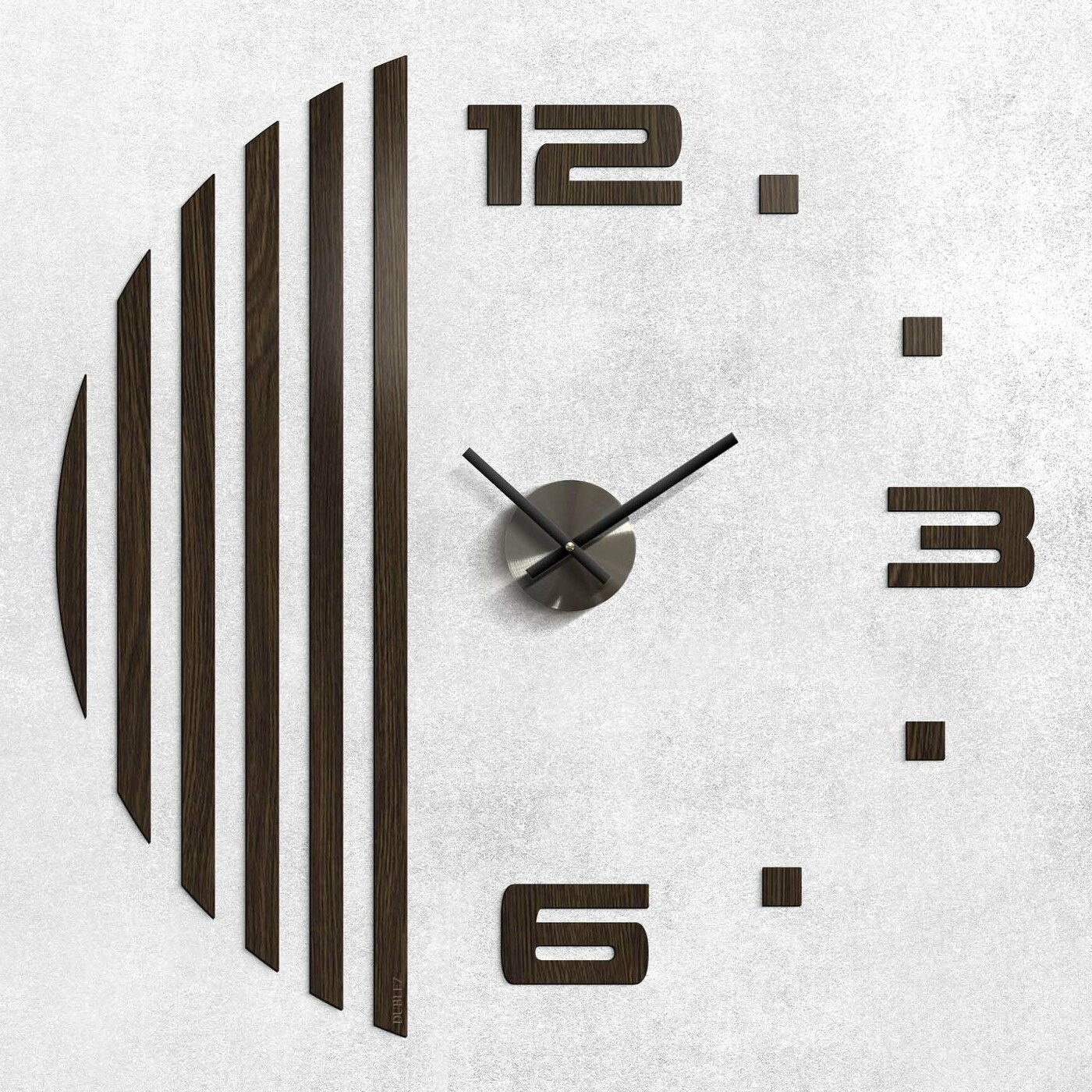 Large 3D Wall Clock - Slats | Wenge