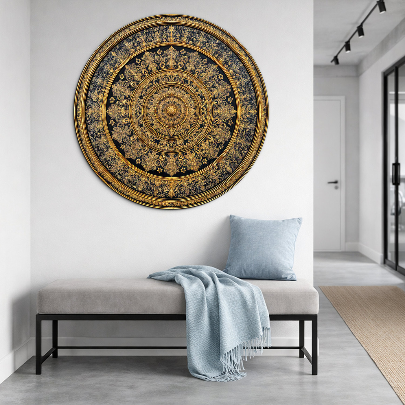 Zlatohnědá mandala na zeď - Royal