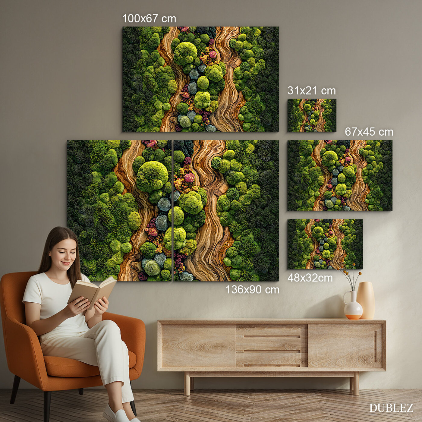 Veľký machový obraz - Divoká flóra (UV tlač) | 136x90 cm