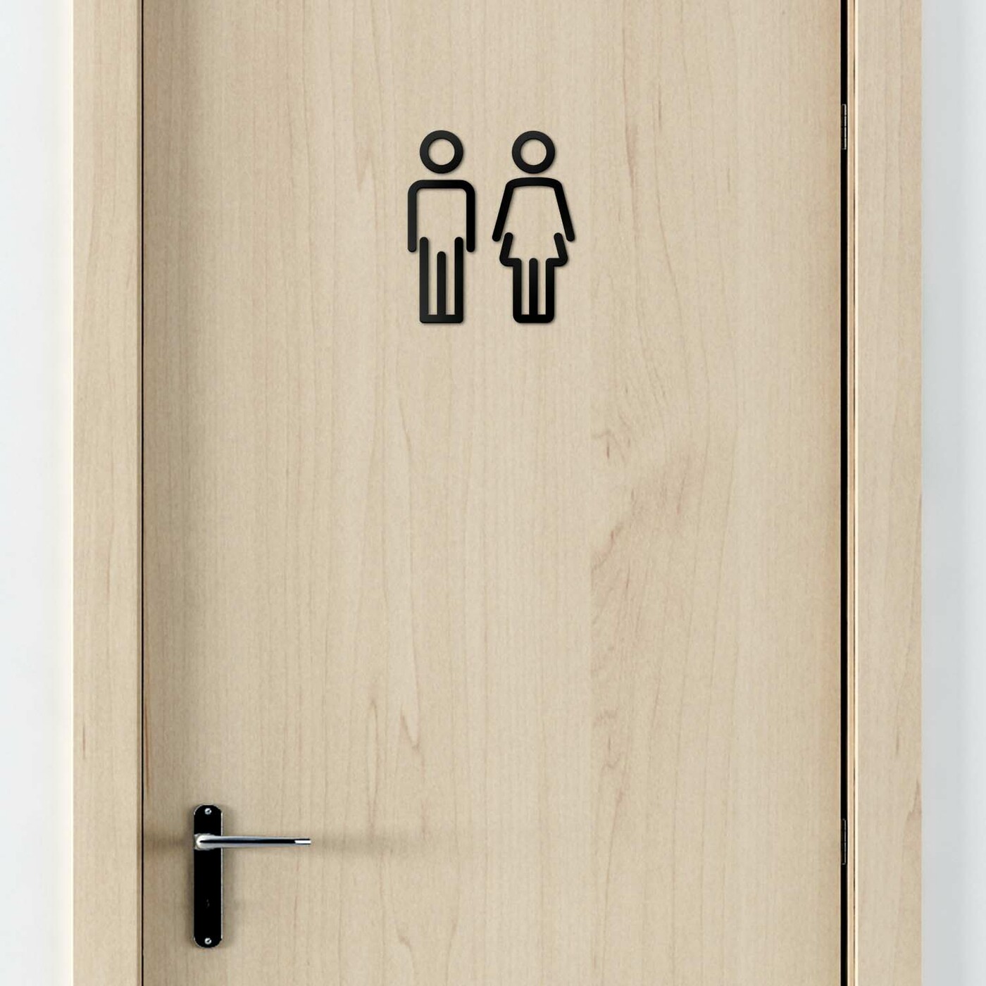 Drevené označenie dverí na WC - Dámske/Pánske   | Čierna