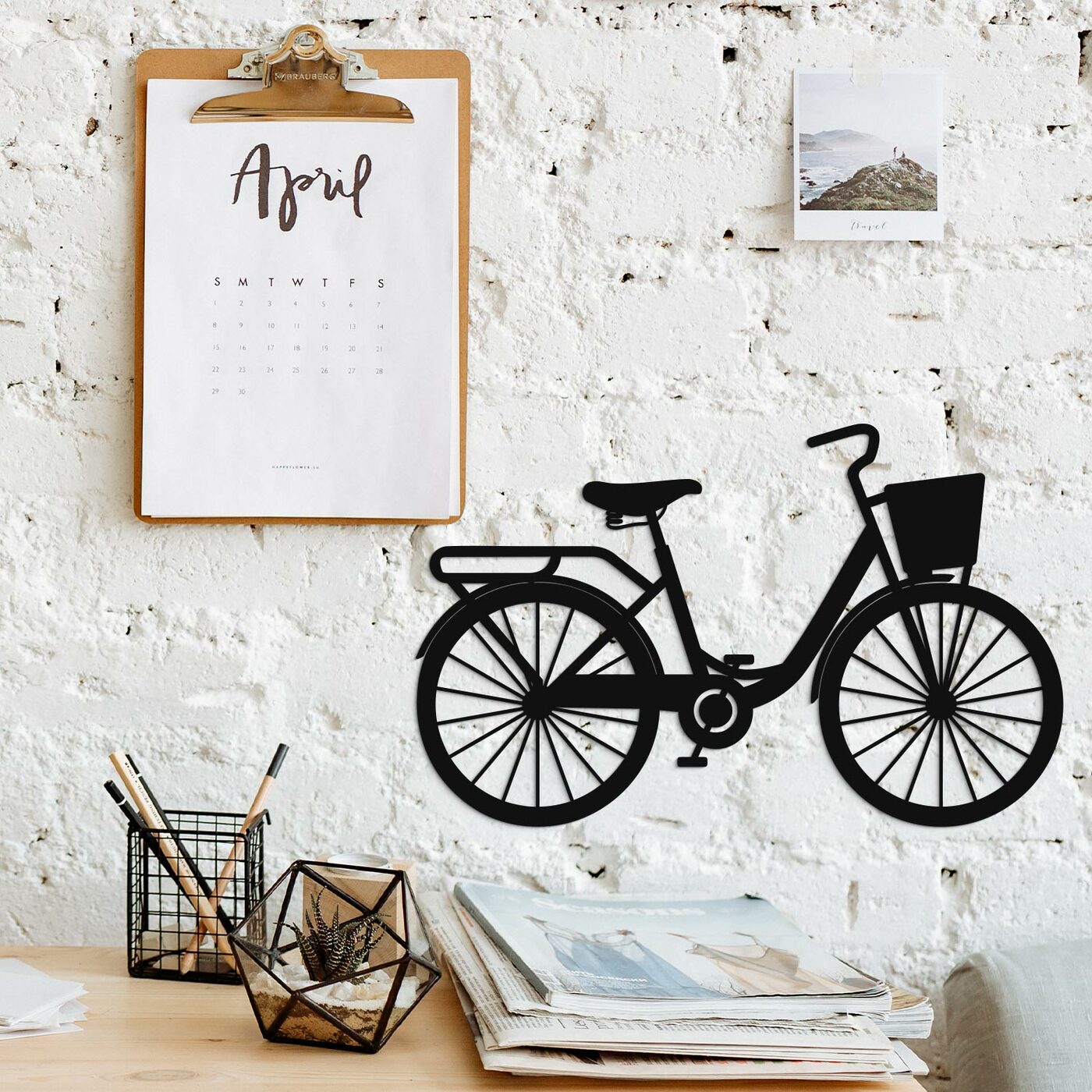 Cut-out Wall Art - Retro Bicycle | Black
