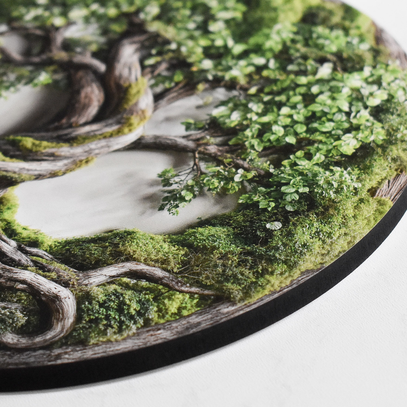 Machový strom života - Luxusná imitácia na dreve