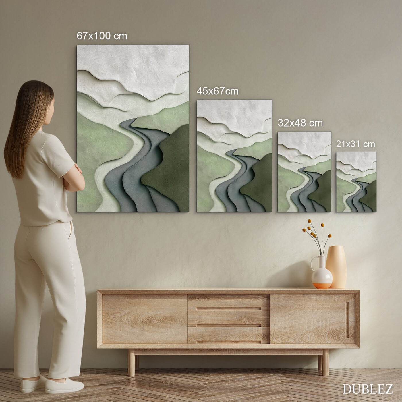 Drevený obraz - Abstraktná krajina