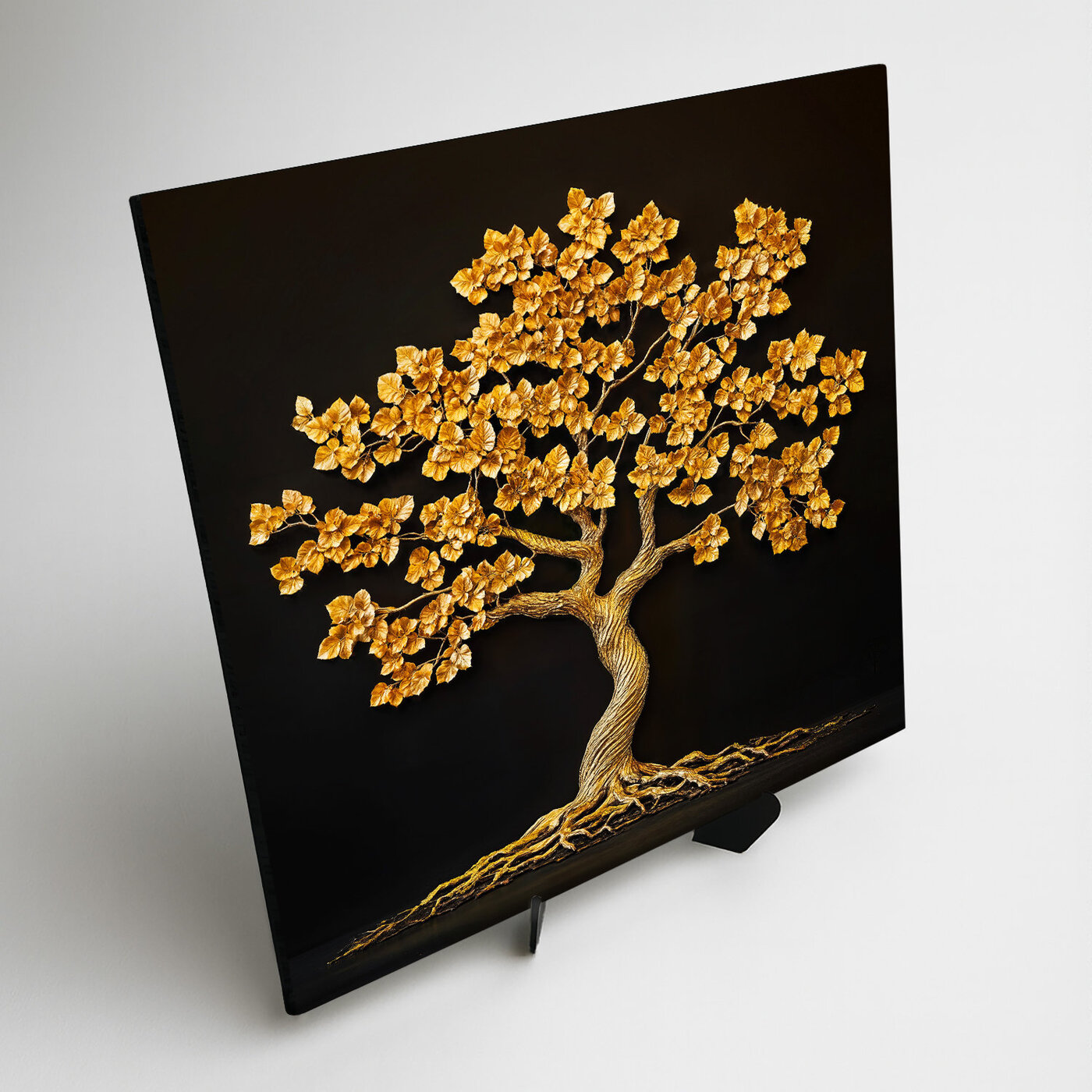 Golden Tree of Happiness on the Wall