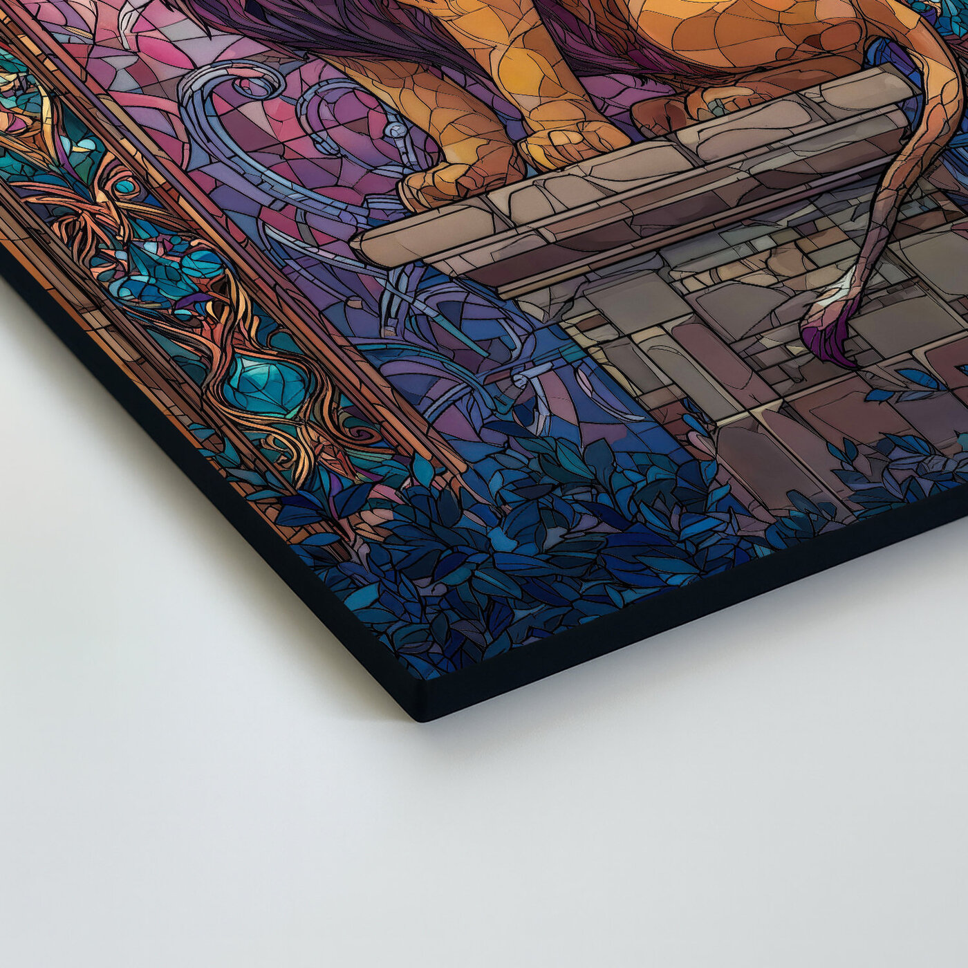 Umelecký obraz - Vitrážový lev