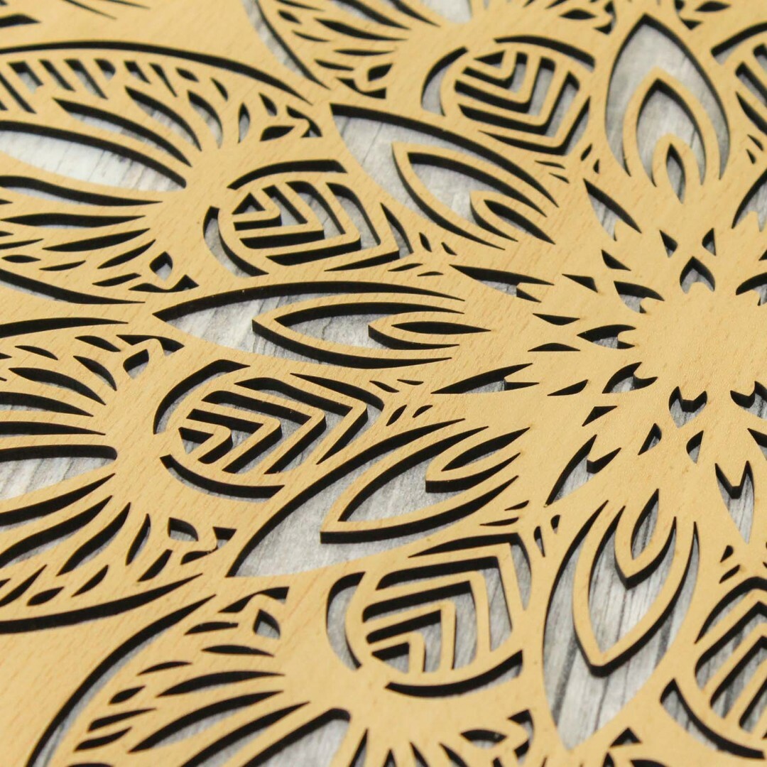 Cut-Out Wooden Mandala - Symmetry | Beech