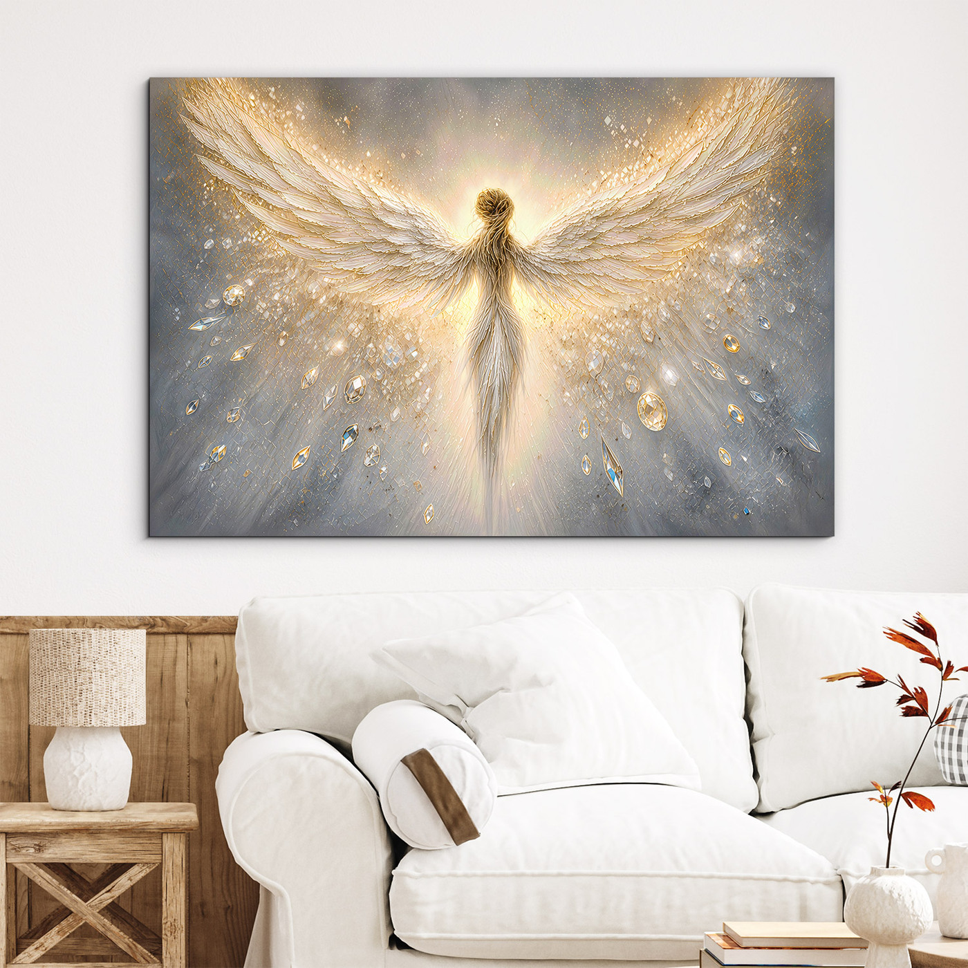 Wooden wall picture - Light angel