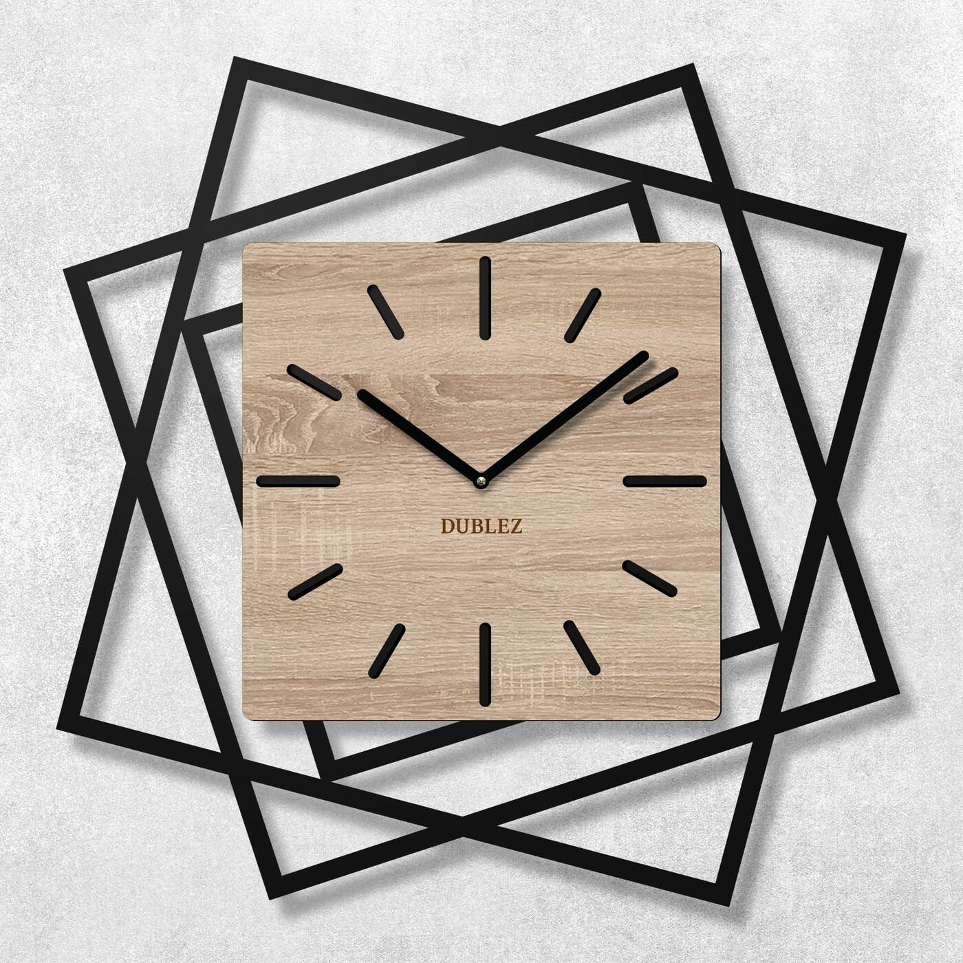 3D Wooden Wall Clock - Frames | 66x66 cm