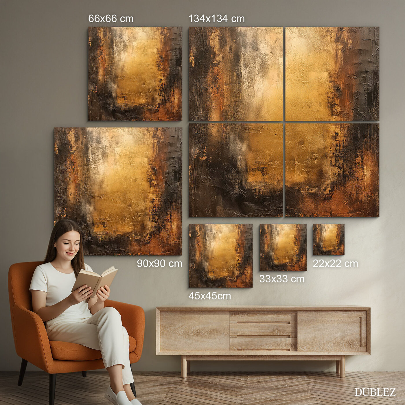 Farebný abstraktný obraz - Zlatá patina