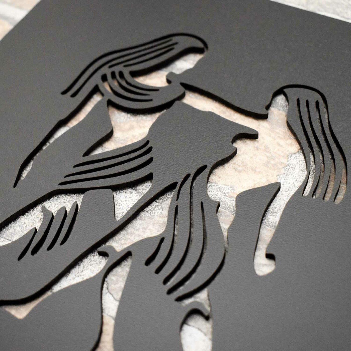 Drevená dekorácia - Znamenie Blíženci | Čierna