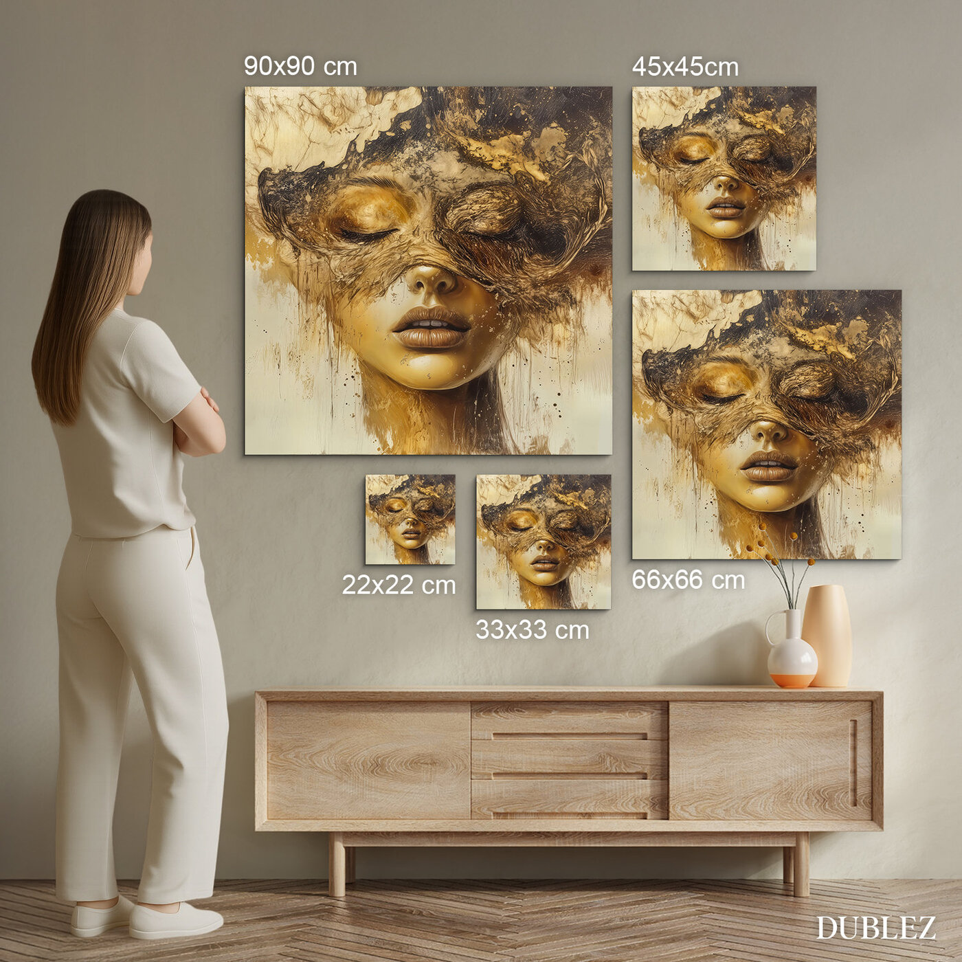 Glamour portrét ženy - Zlatá maska