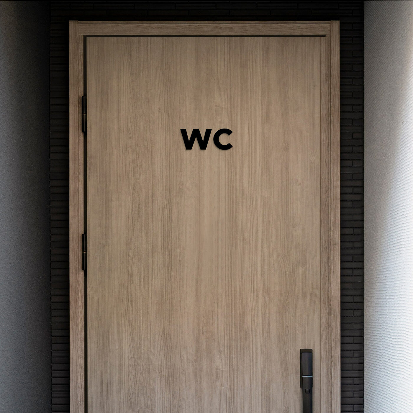 Wooden Door Sign - WC | Black
