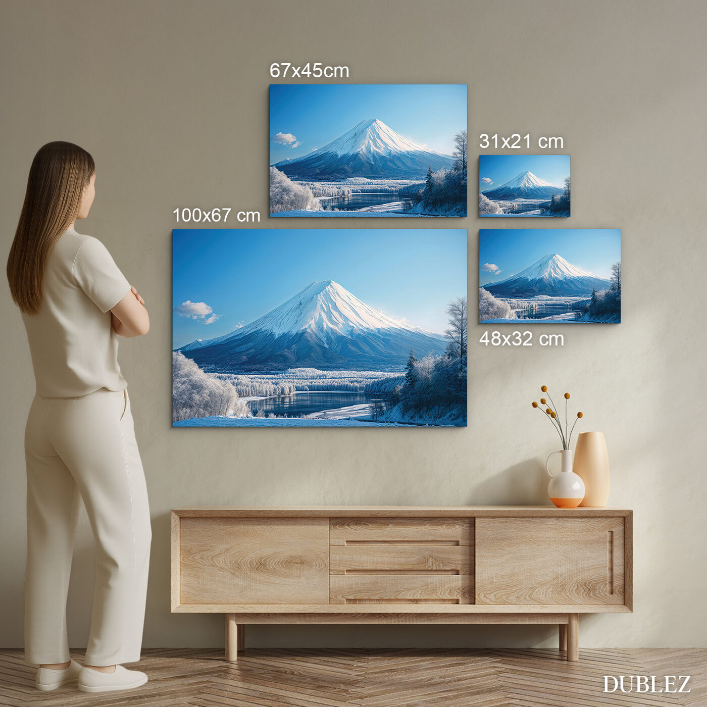 Imagine de iarnă a vulcanului Fuji