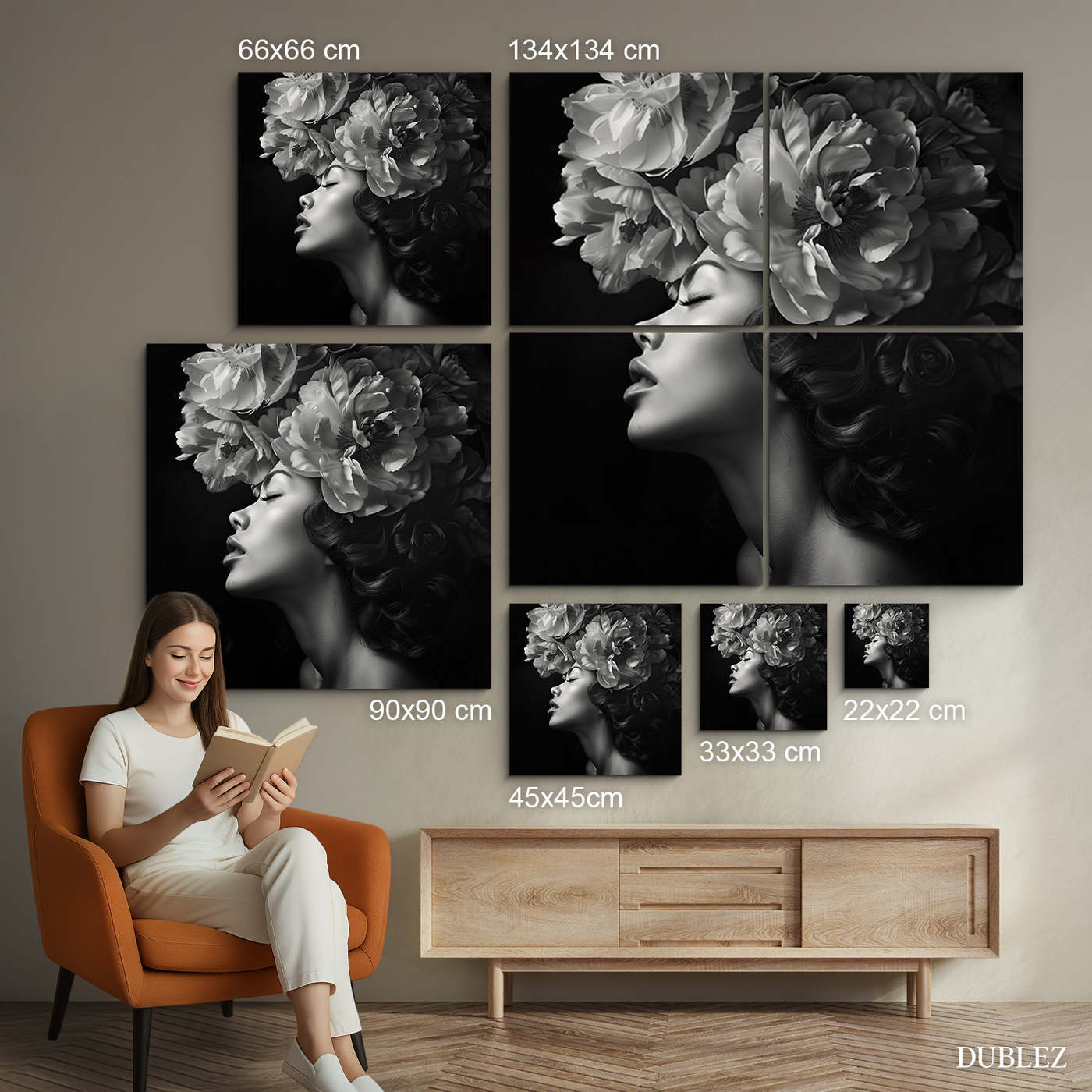 Black and White Wall Art - Woman&#039;s Face