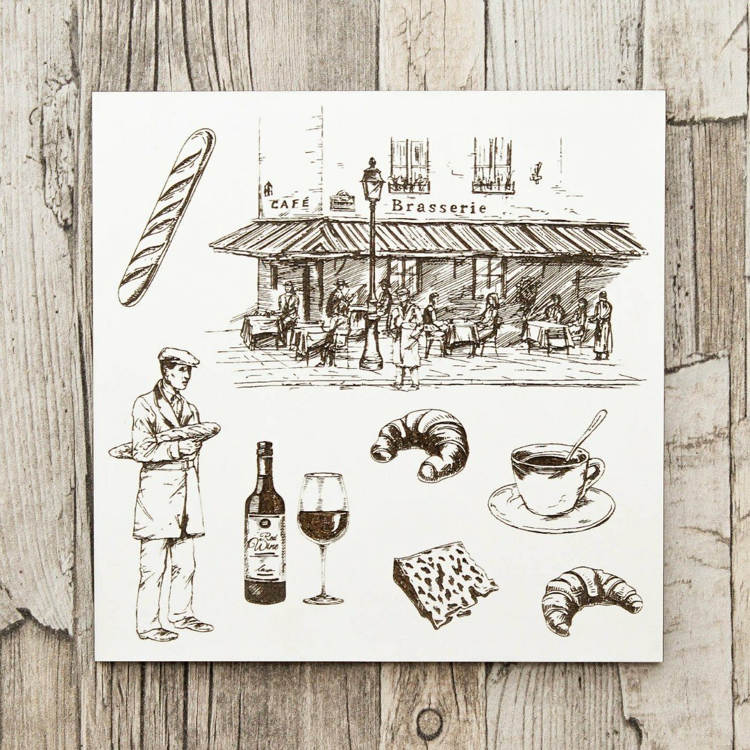 Wooden Wall Art for Restaurant - French Café | White