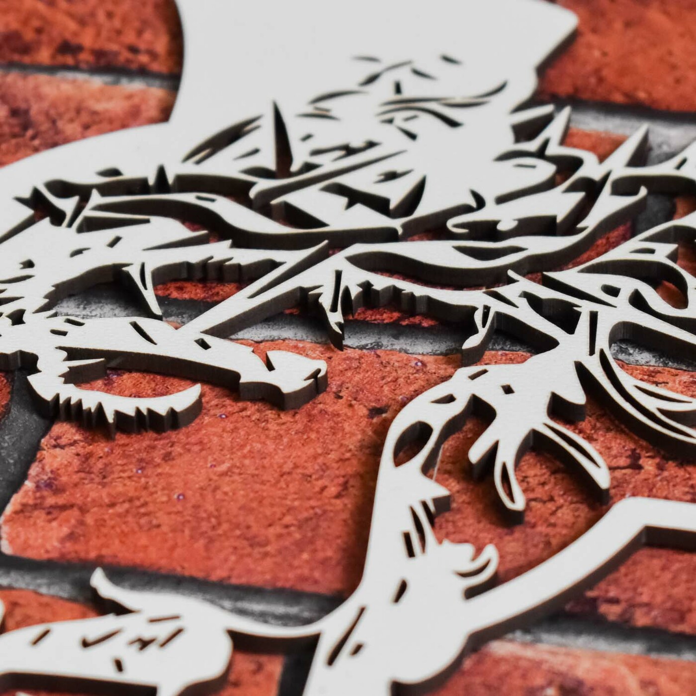 Wooden Cross on the Wall with Jesus | White