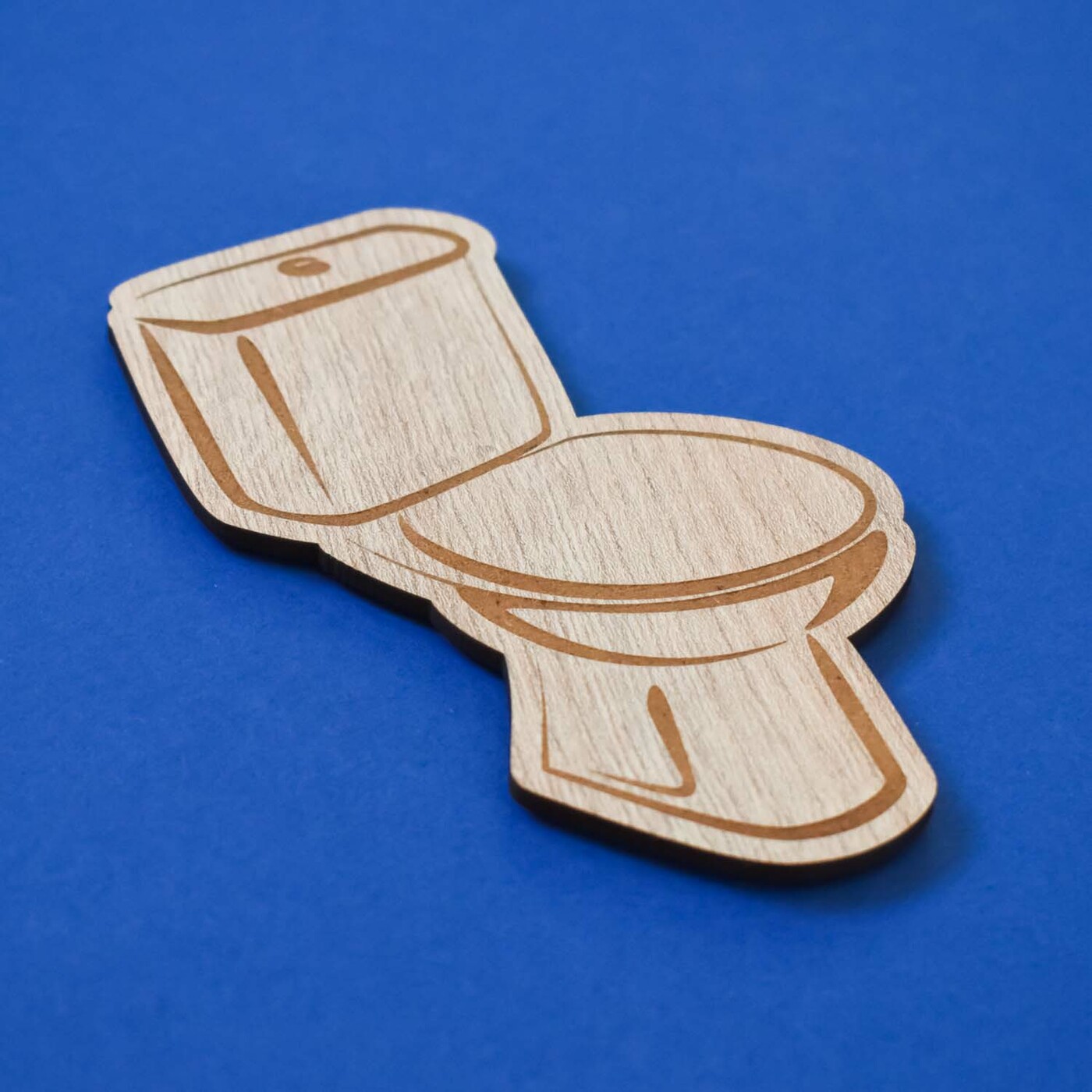 Wooden Door Sign - WC + Bathroom  | Oak Sonoma