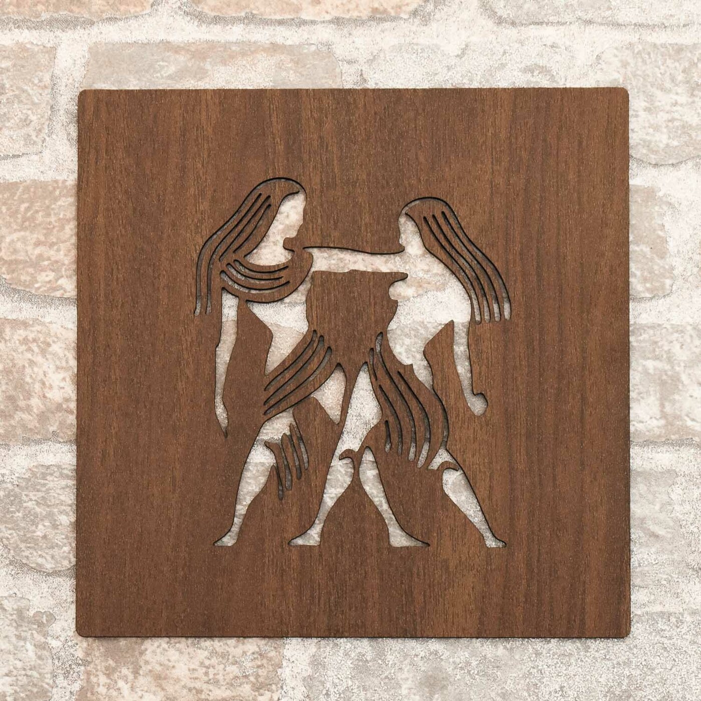 Drevená dekorácia - Znamenie Blíženci | Orech