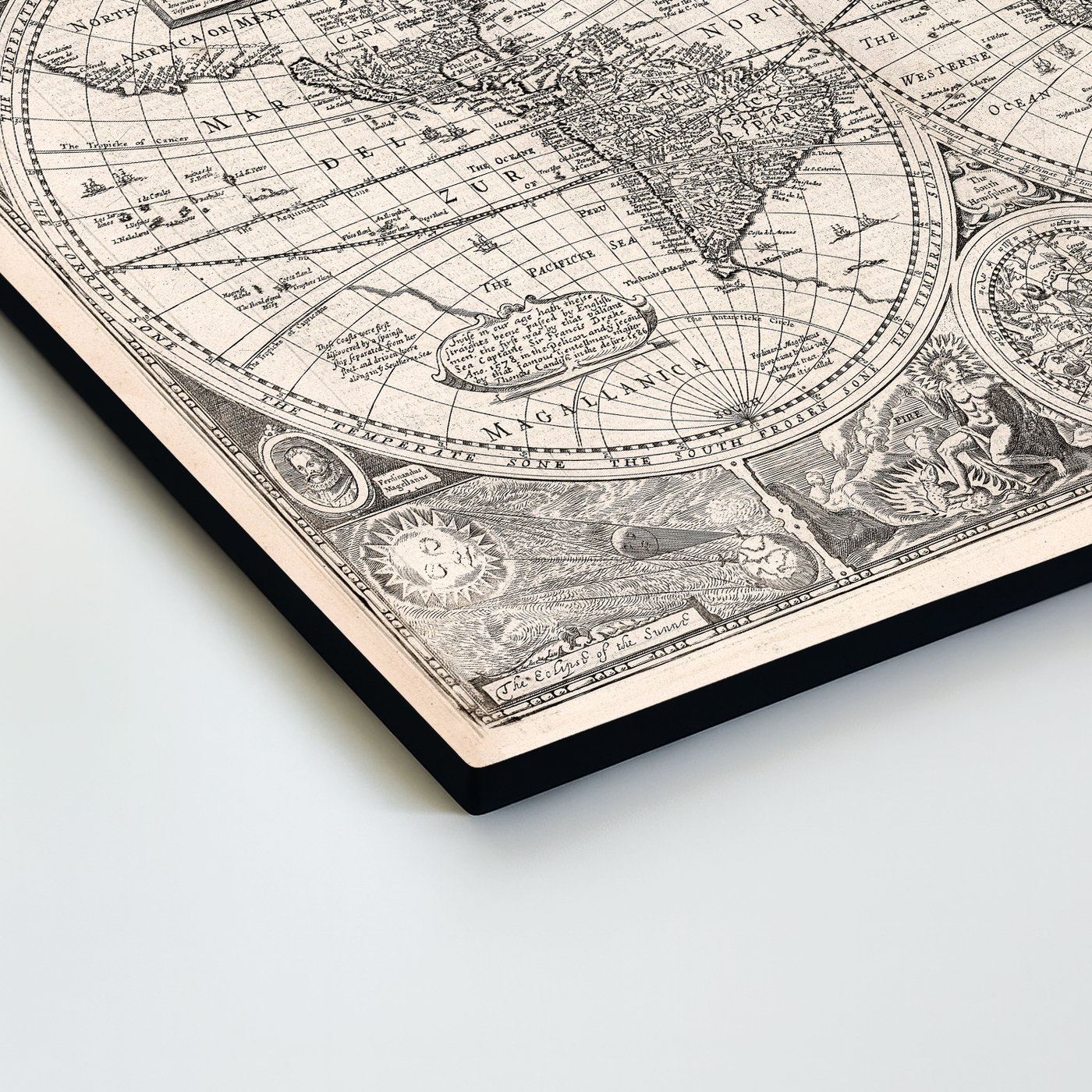 Černobílý historický obraz - Mapa světa