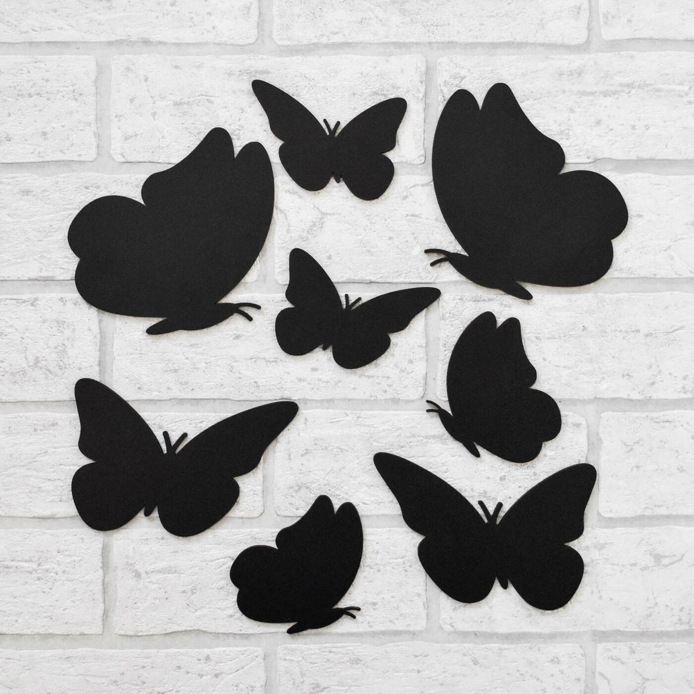 Decorative 3D Butterflies on the Wall 6 pcs | Black