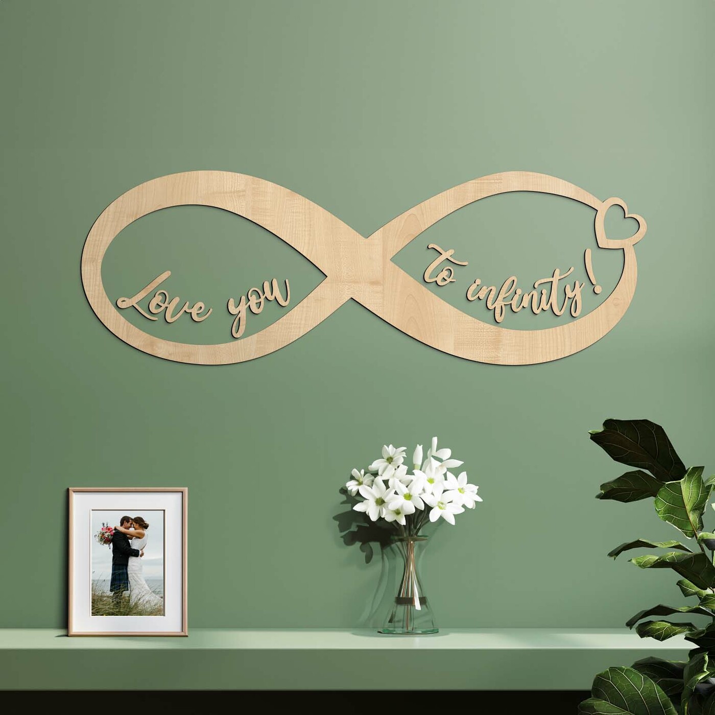 Wooden Sign Infinity - Love You | Maple