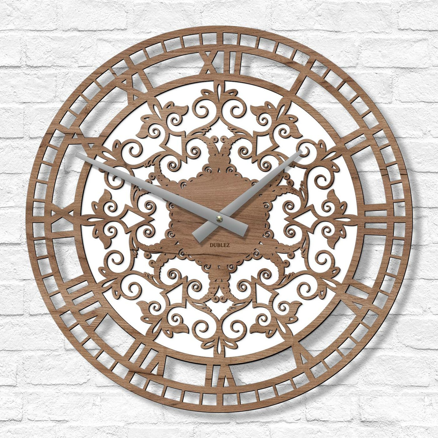 Drevené nástenné hodiny - Ornamenty | Dub tabakový