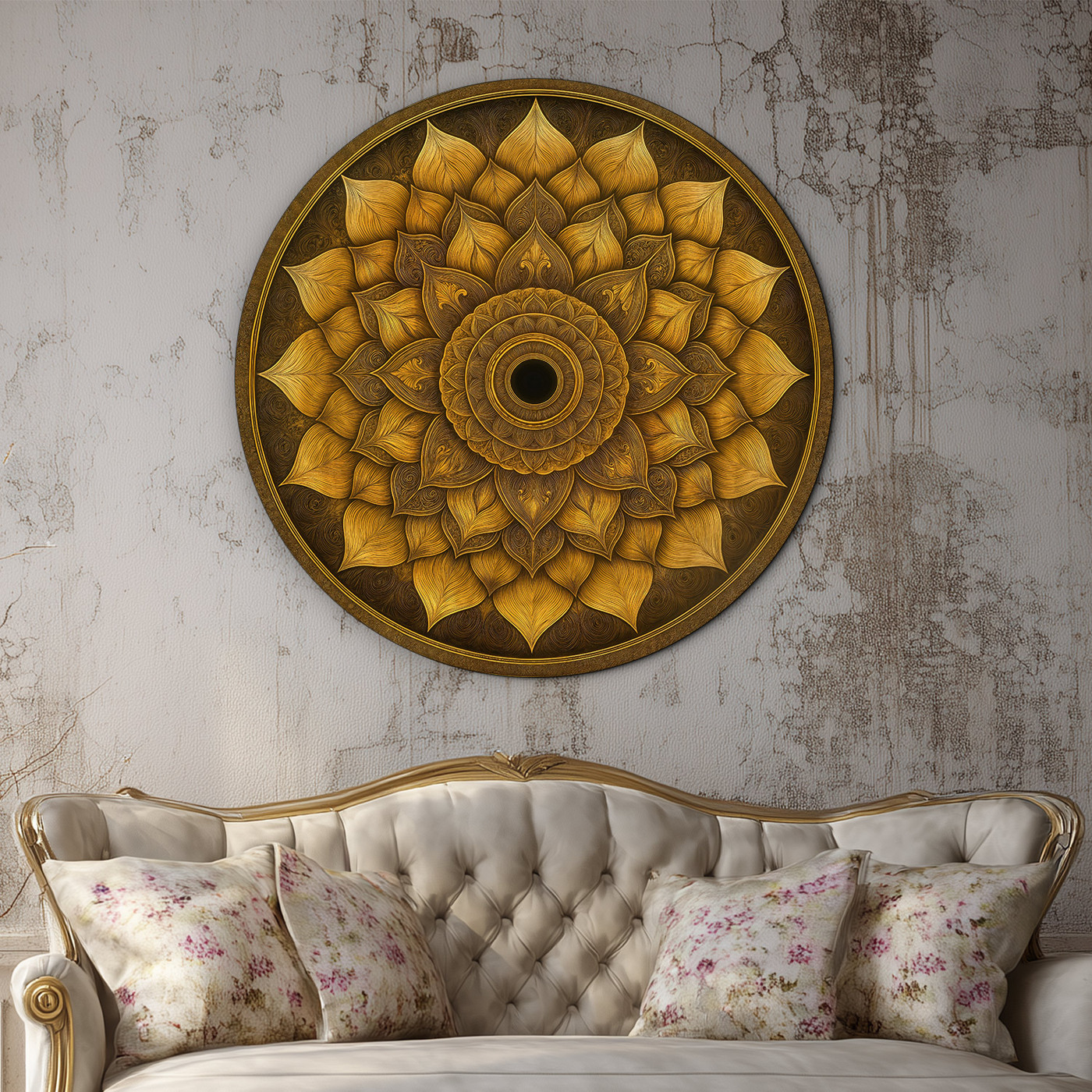 Nástenná mandala - Golden Lotus