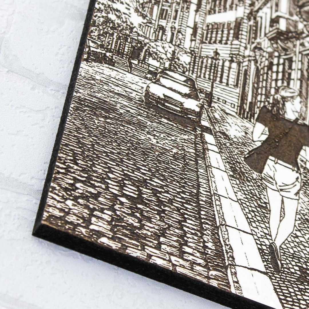 Woman in the City - Engraved Picture