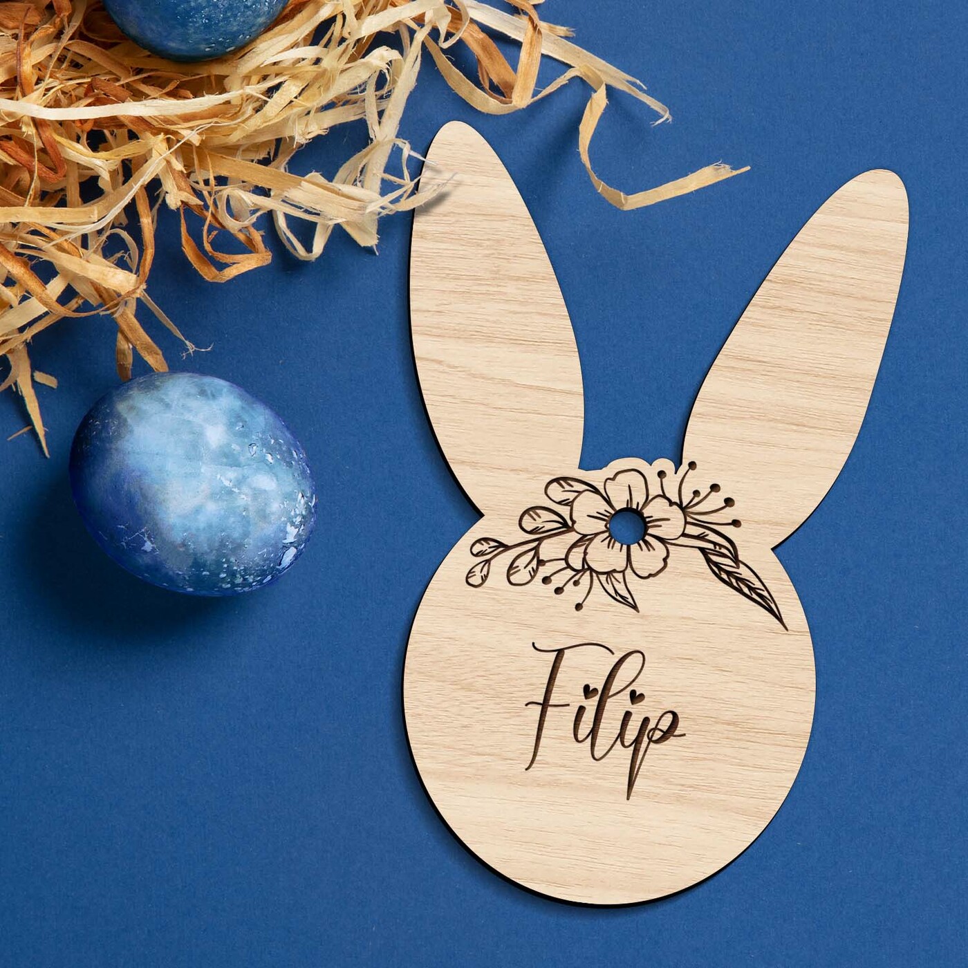 Wooden Bunny with Personalized Name