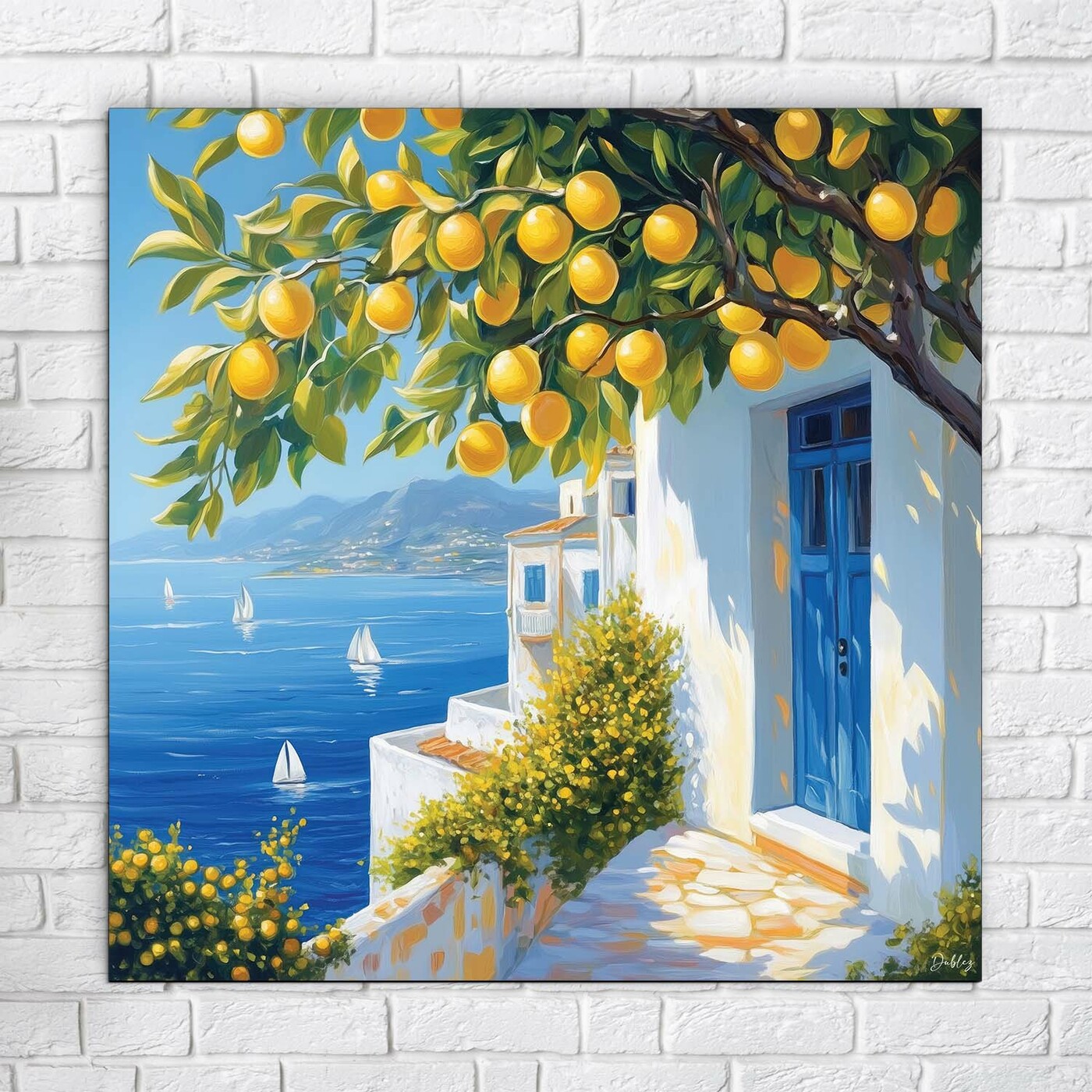 Wooden Wall Art - Mediterranean Landscape