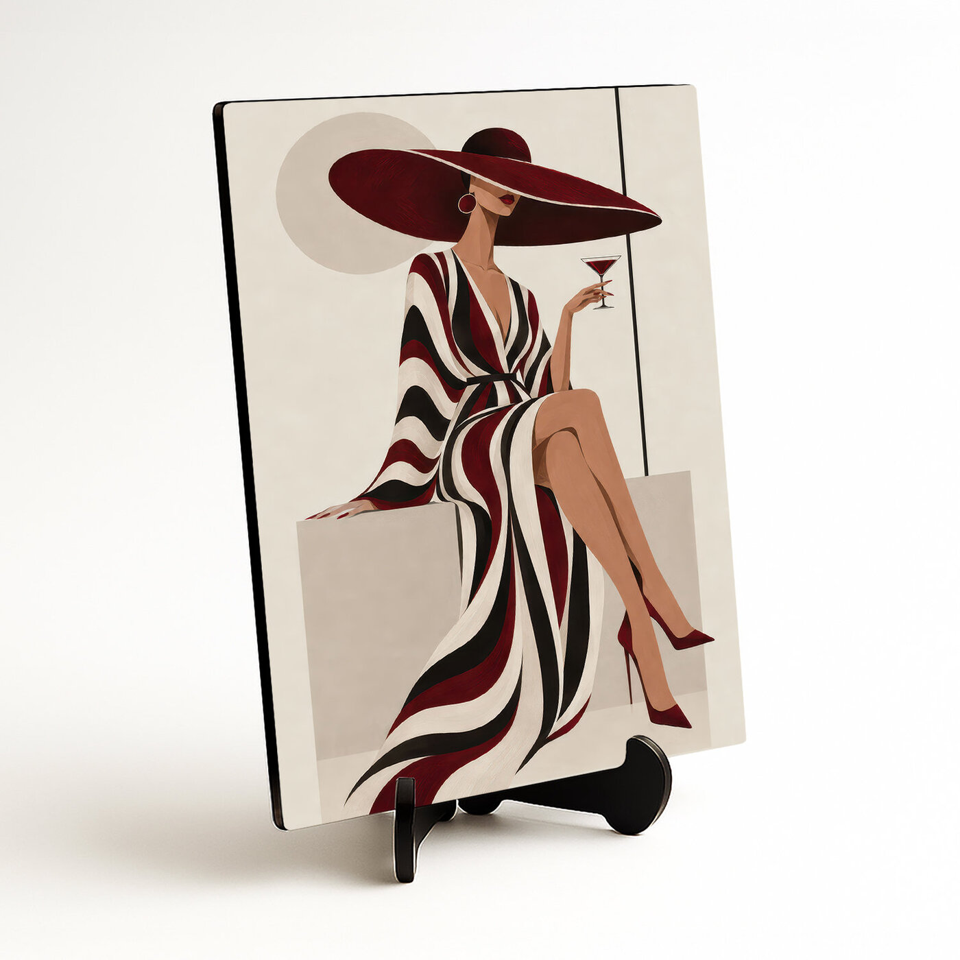 Tablou art deco a unei femei - Doamnă cu pălărie
