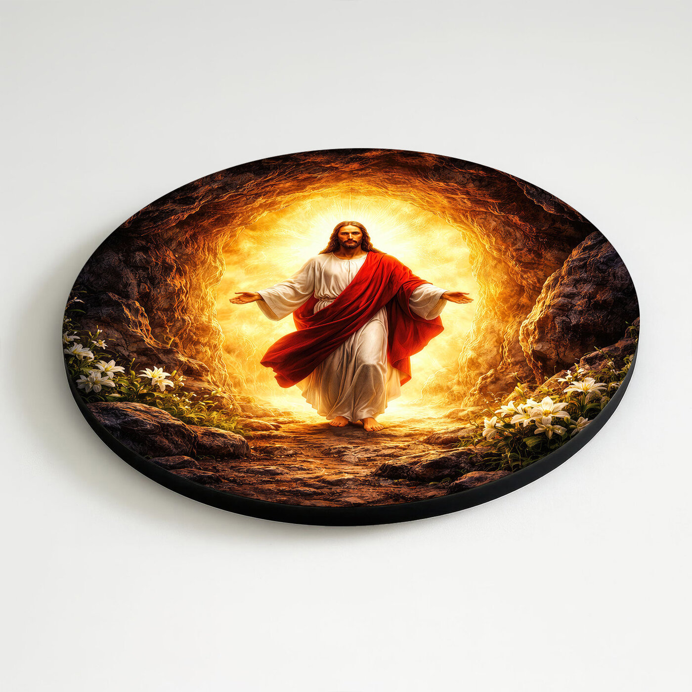 Okrúhly náboženský obraz - Znovuzrodenie Ježiša